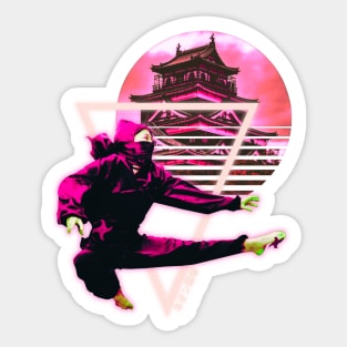 Neon Ninja Vaporwave aesthetic Japan Sticker